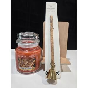 Yankee Candle Pumpkin Ginger Bark, 14.5oz (Rare) + Hearth & Hand Candle Snuffer